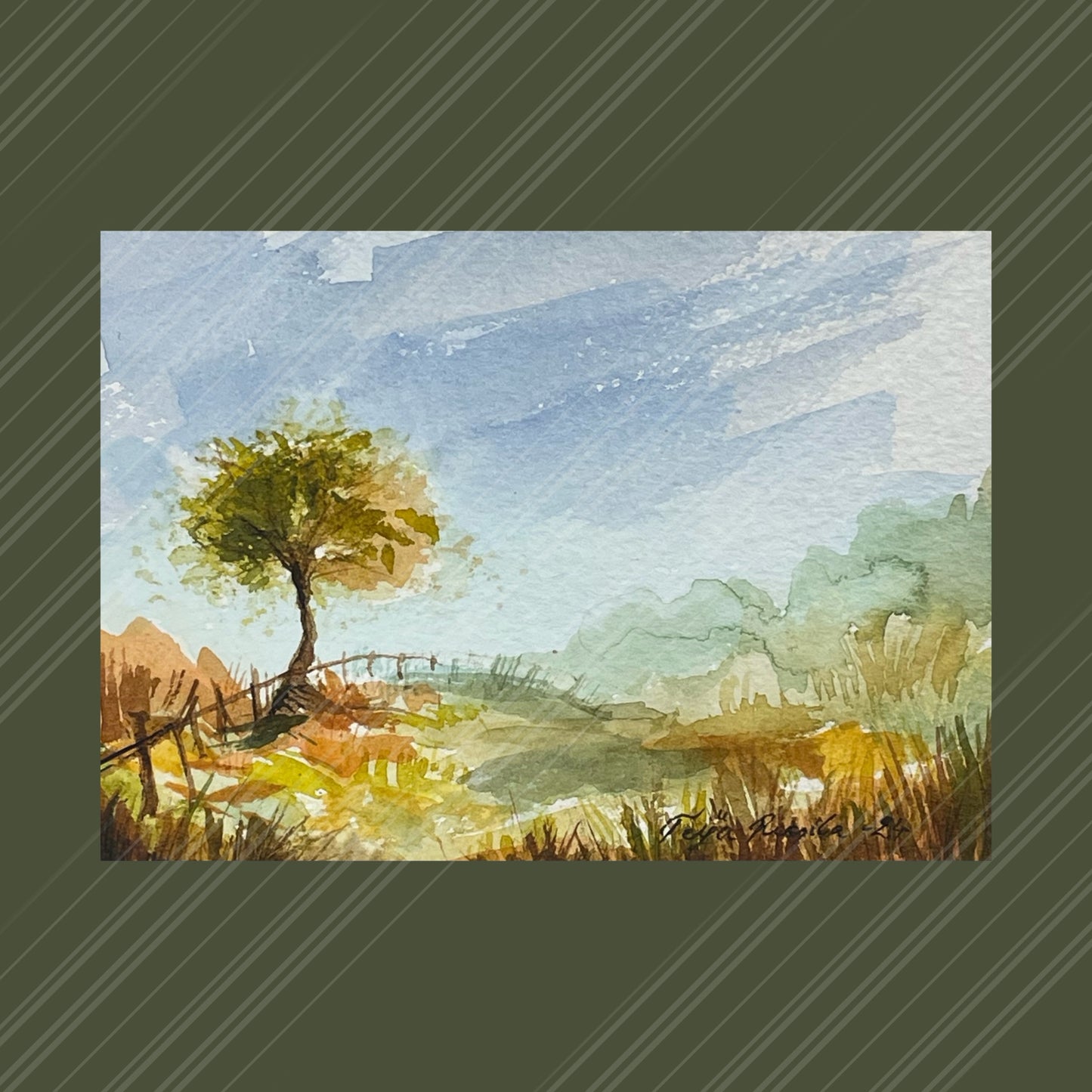 Teija Rusila Art | Taulu | Taideteos - Pellon piennarta pitkin 💚10