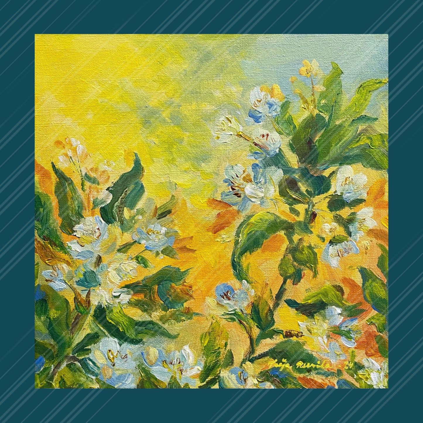 Teija Rusila Art | Taulu | Taideteos | Auringosta leikkivä ilo 💚20