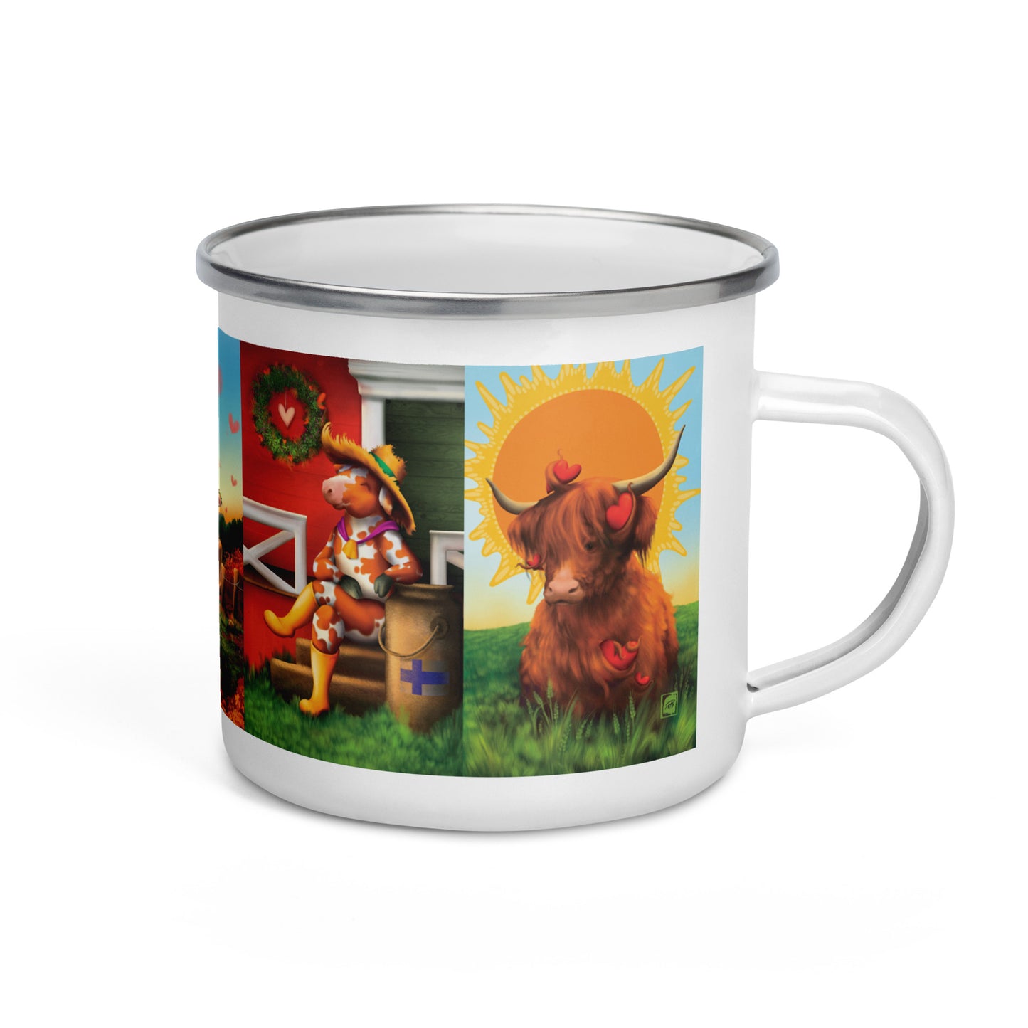 Teija Rusila Art | W | Enamel Mug | Mukit | MuuMuu | Tilaustuote