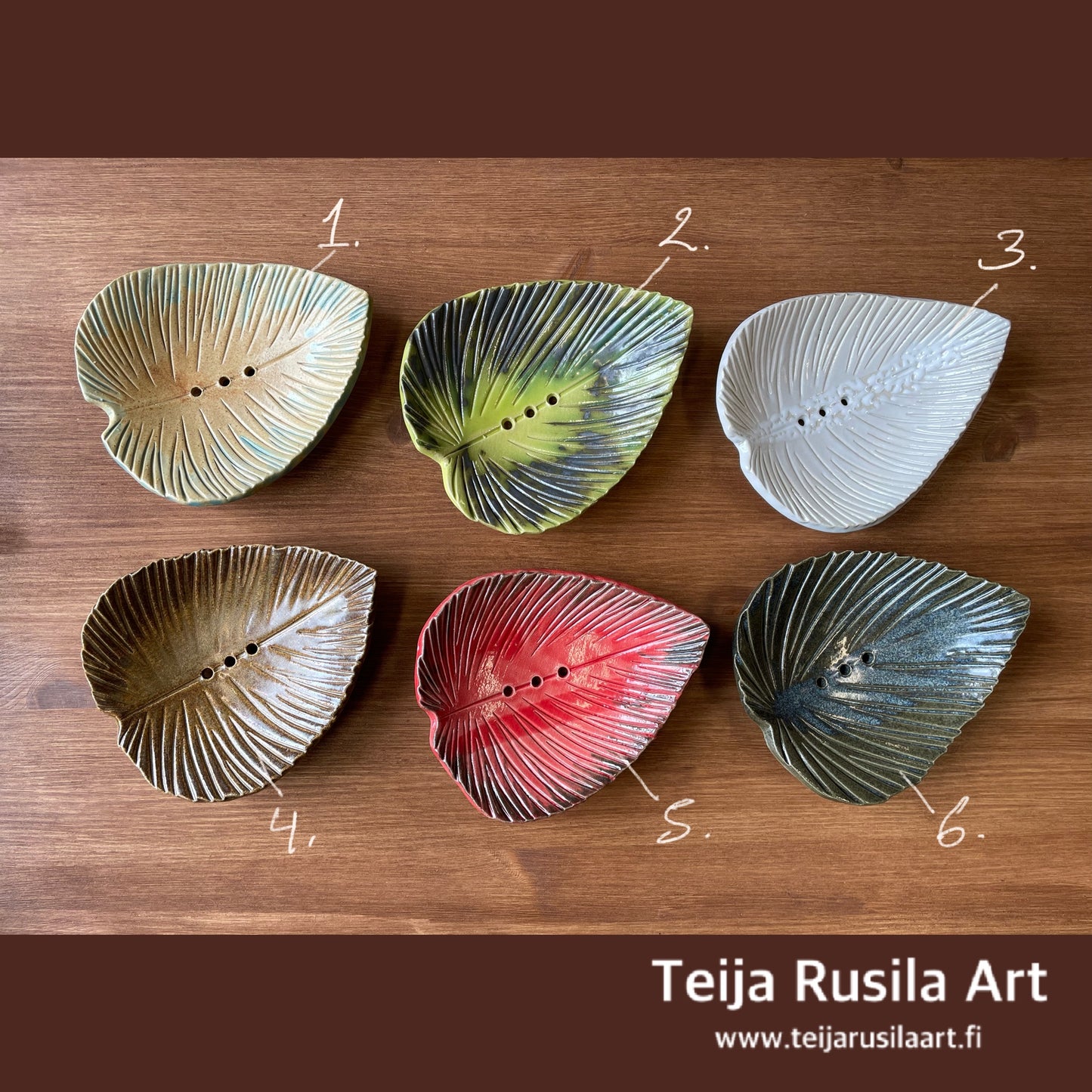 Teija Rusila Art | HANDM | Keraamiset tuotteet | Saippuan alunen | Lehti | 🇫🇮