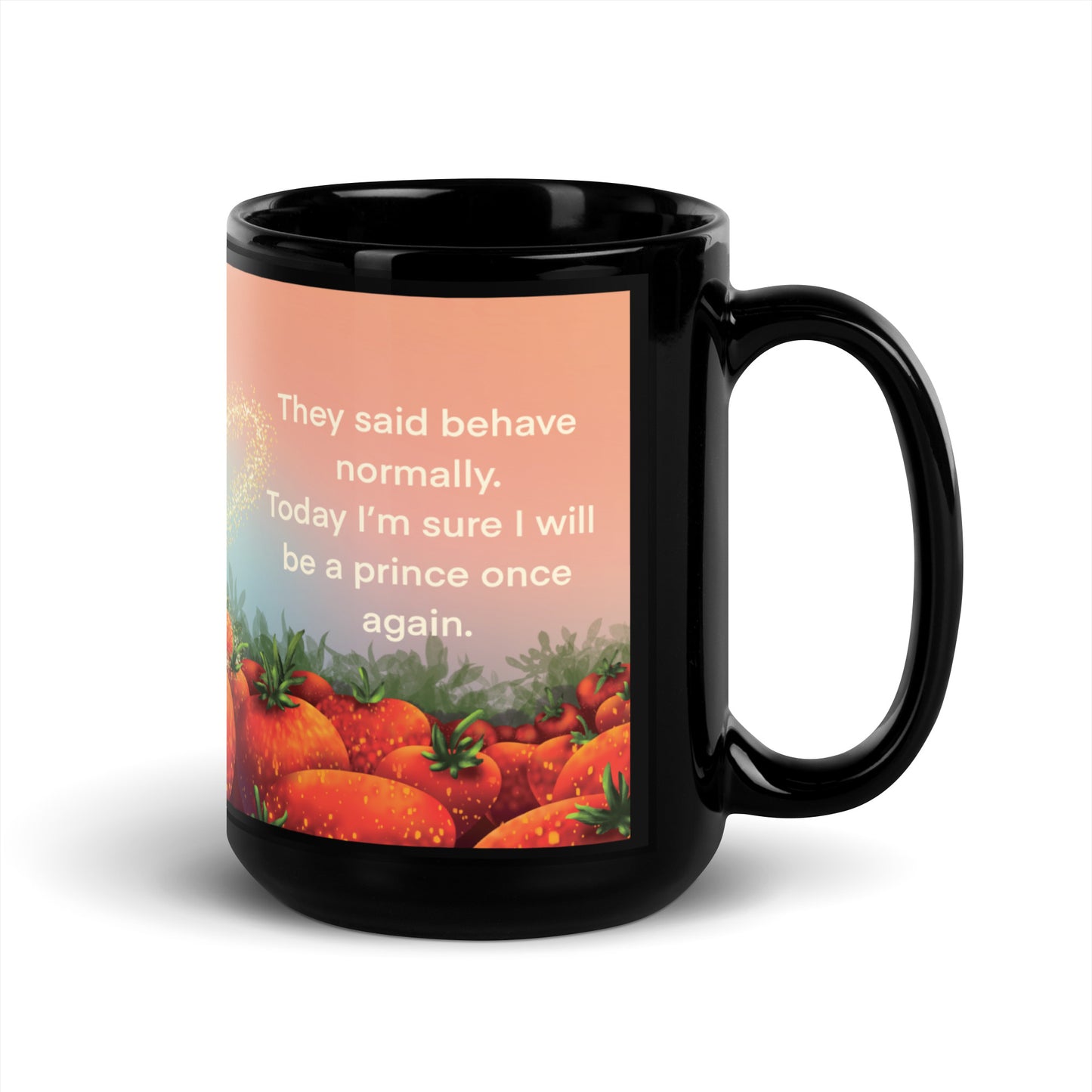 Teija Rusila Art | Black Glossy Mug | Prince once again
