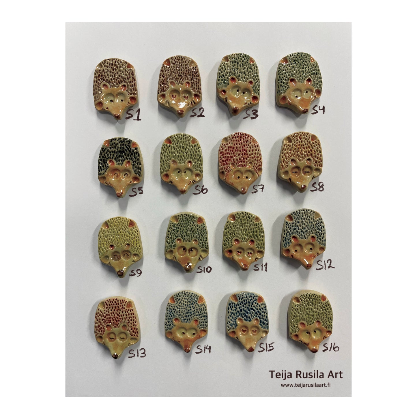 Teija Rusila Art | HANDM | Keramiikkatuotteet | Magneetti | Siili | Lyllerö | 🇫🇮
