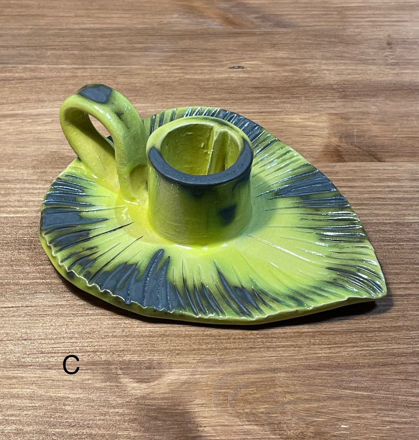 Teija Rusila Art |Keraamiset tuotteet | Kynttilätassi | Lehti | 🇫🇮