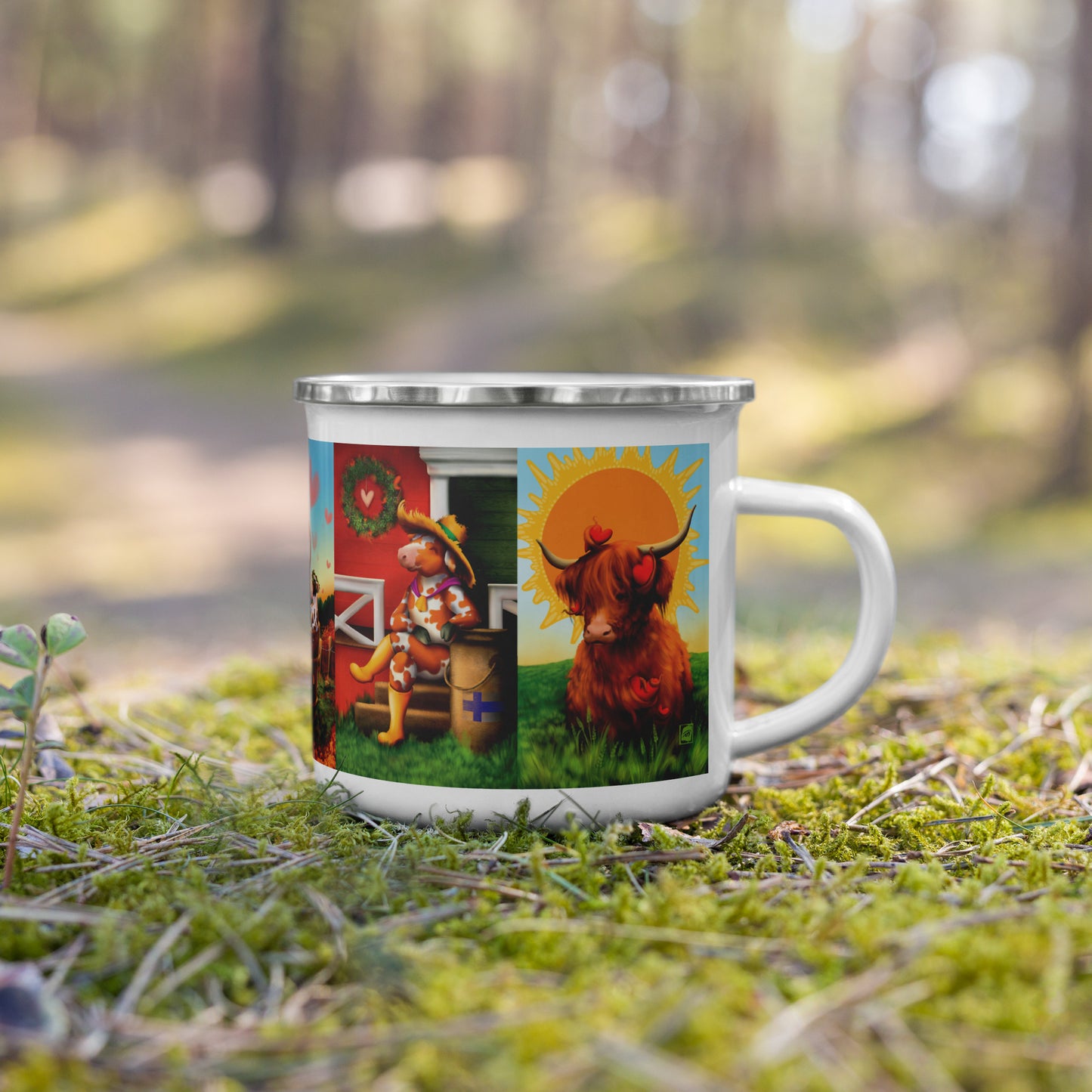 Teija Rusila Art | W | Enamel Mug | Mukit | MuuMuu | Tilaustuote