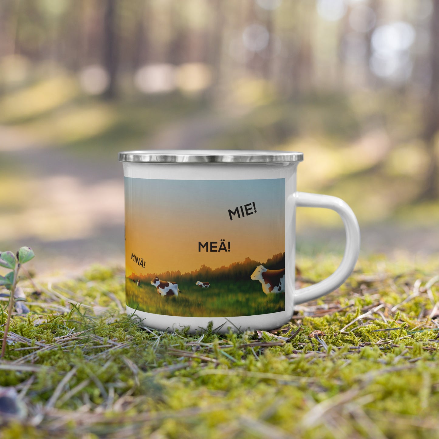 Teija Rusila Art | W | Enamel Mug | Mukit | Emalimuki | Niittyprinsessat
