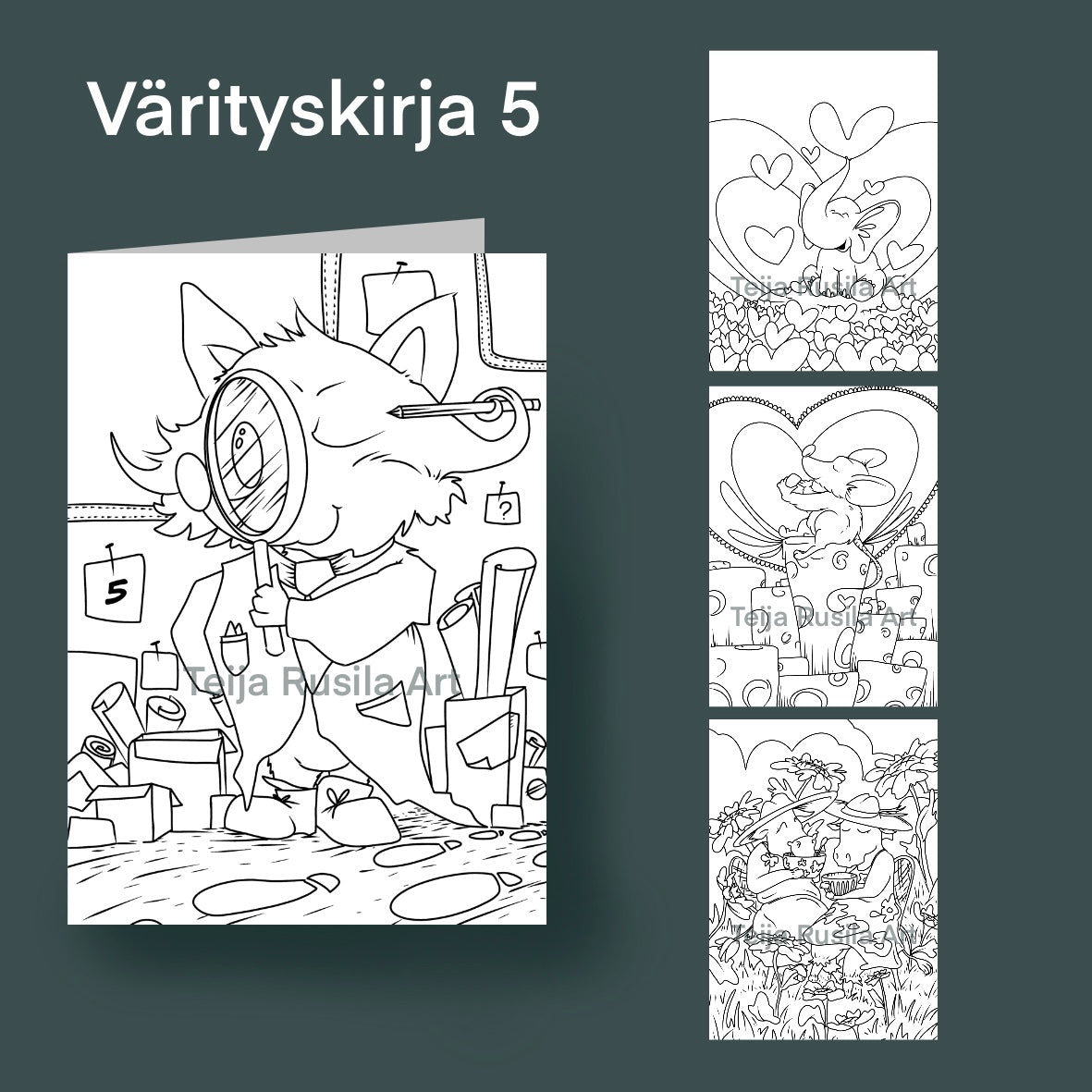 Teija Rusila Art | Coloringbook | Värityskirja 5 | 🇫🇮