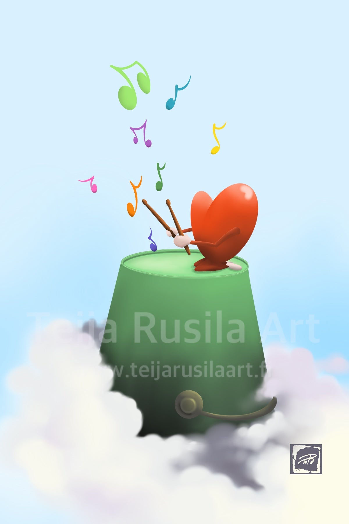 Teija Rusila Art | Sydämen rytmi | A6- postikortti