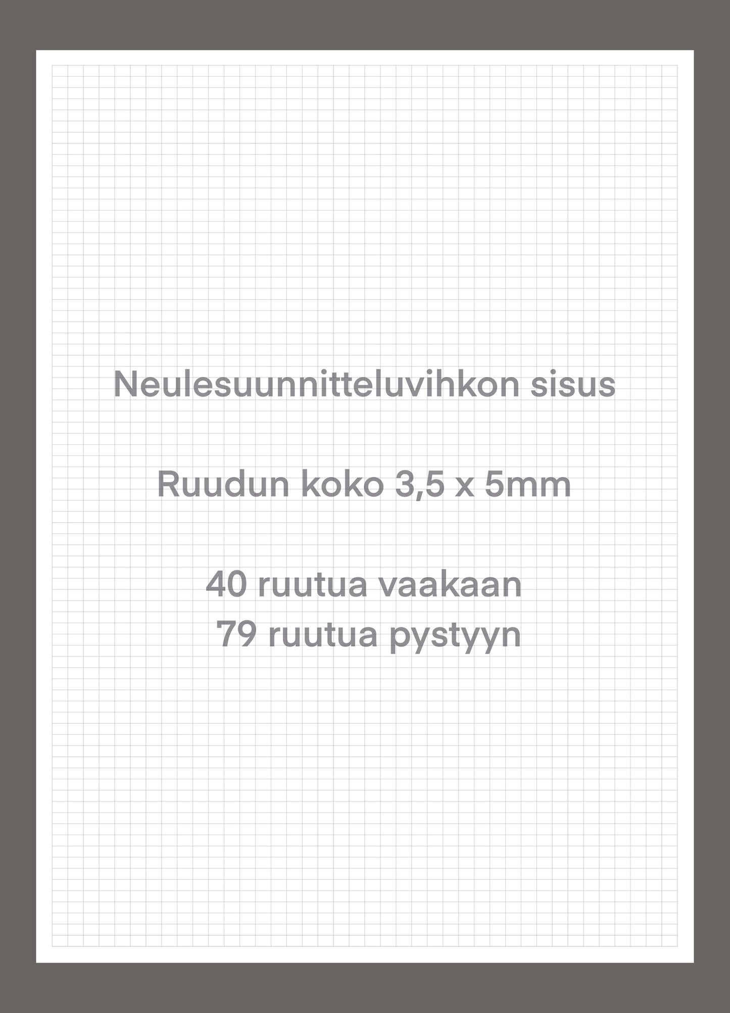 Teija Rusila Art | Vihko | A4 | Käsityövihko | Neulesuunnitteluvihko | Täti- Muliini | 🇫🇮