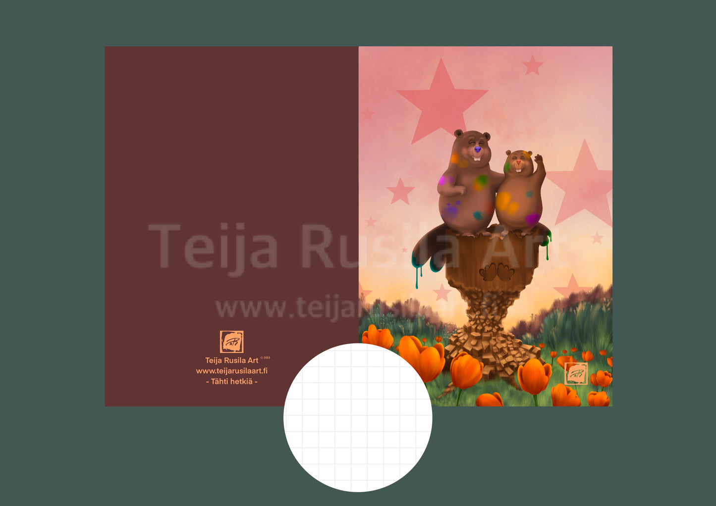Teija Rusila Art | Vihko | A5 | Ruutuvihko | Tähti hetkiä | 🇫🇮