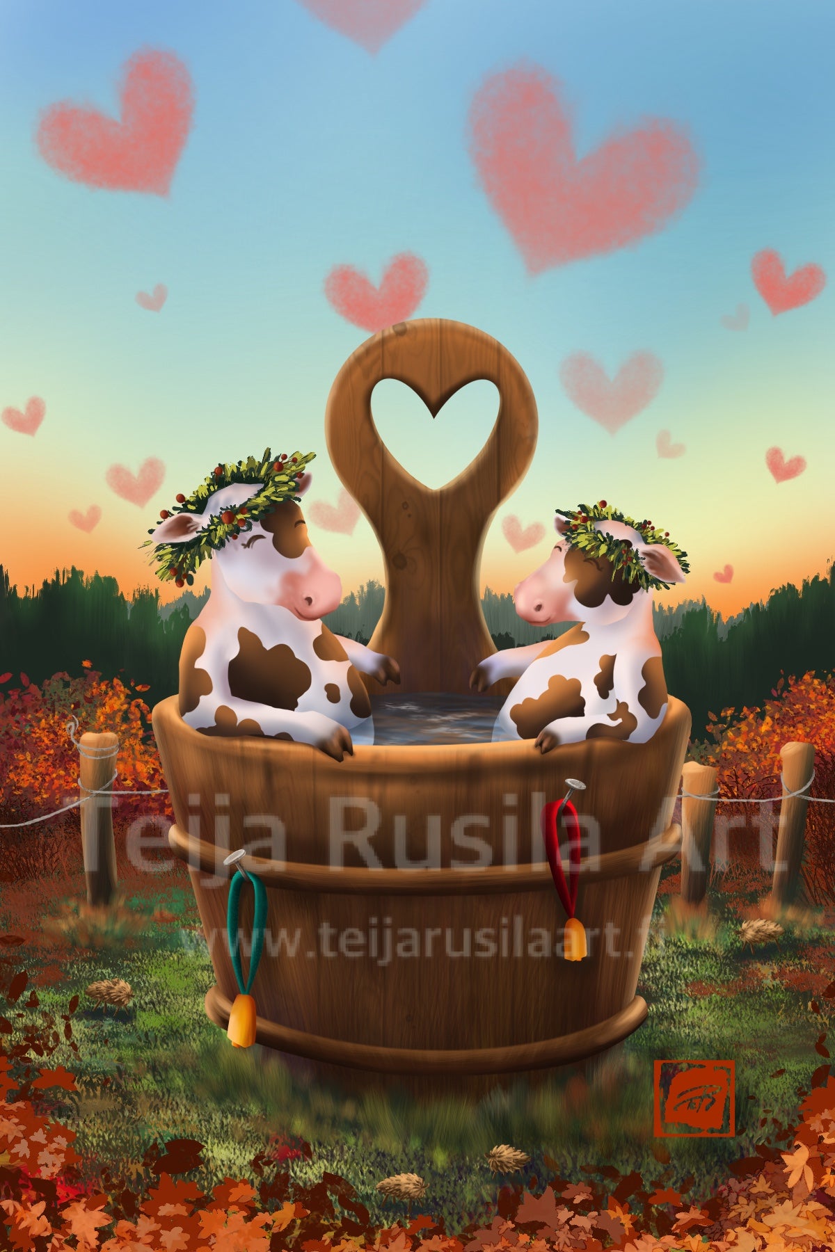 Teija Rusila Art | A6-postikortti | Ajaton rakkaus