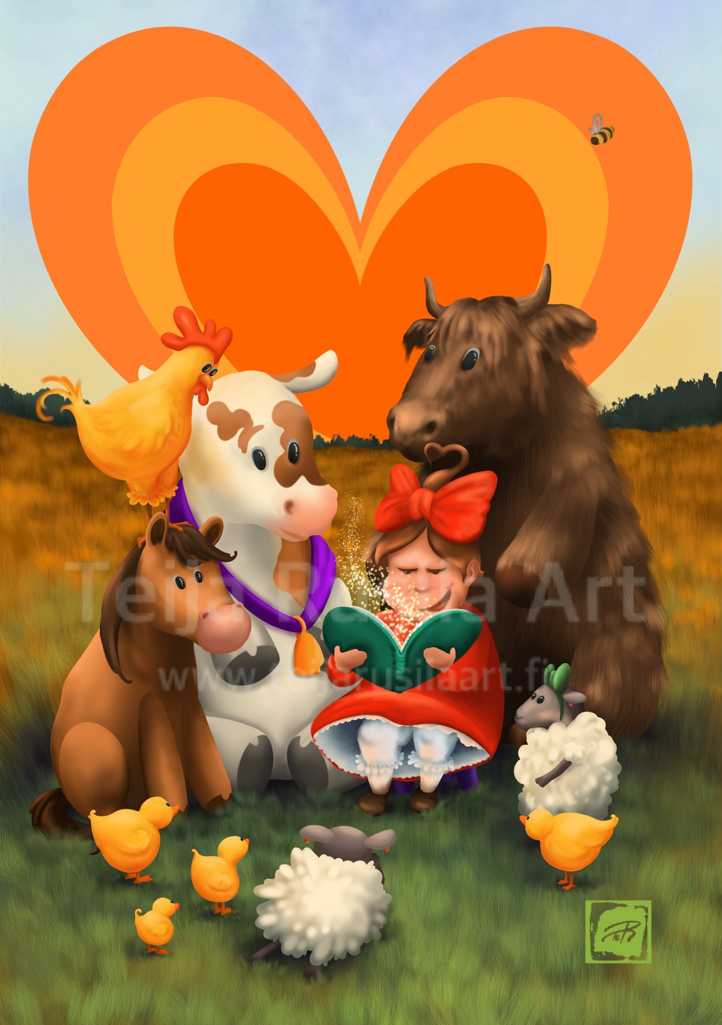 Teija Rusila Art | A6-postikortti| Satumainen poppoo - kortti