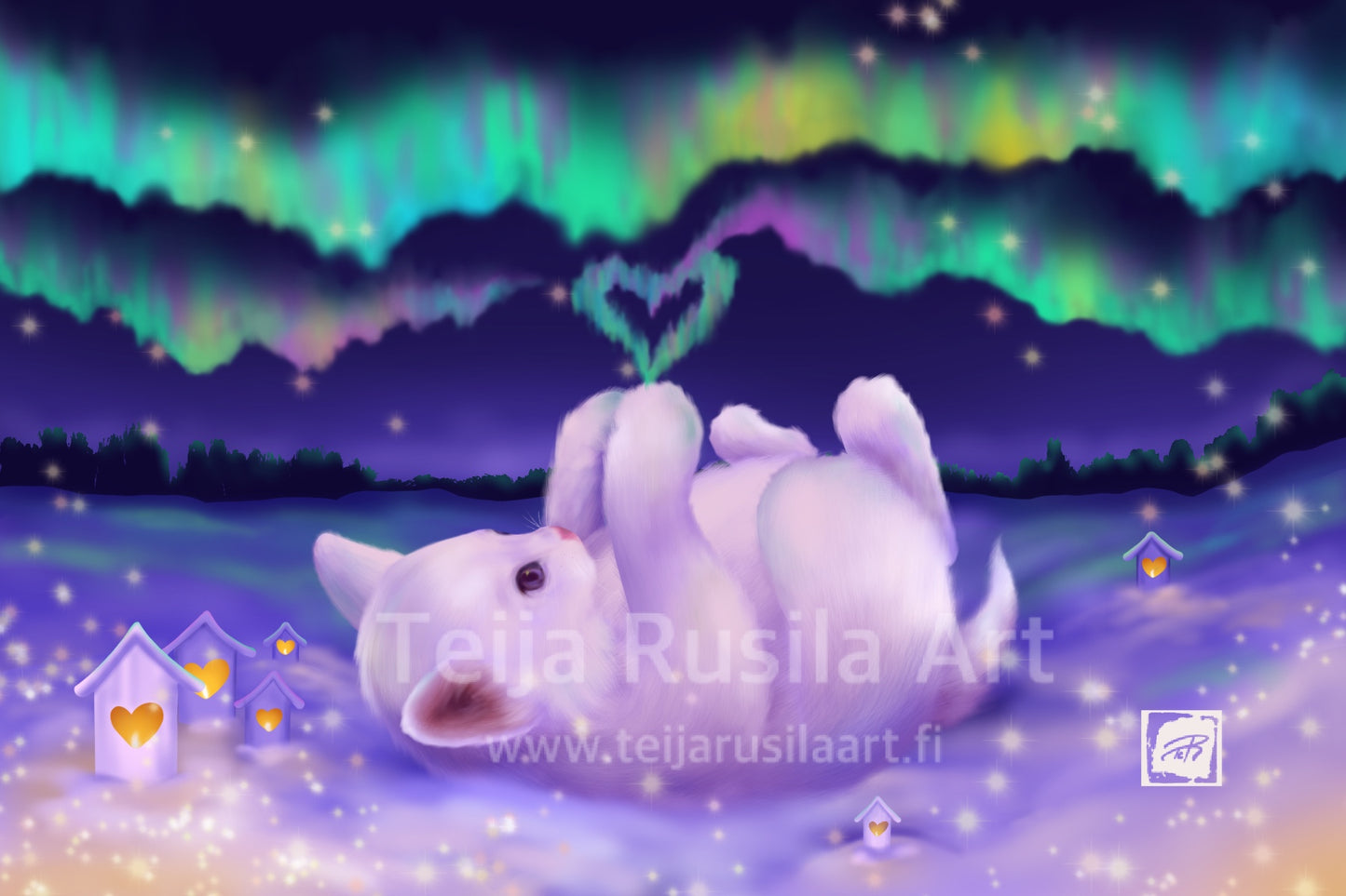Teija Rusila Art | Valon leikki | A6- postikortti