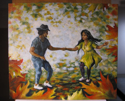 Teija Rusila Art. Galleria. Dancing with colouring of Autumn