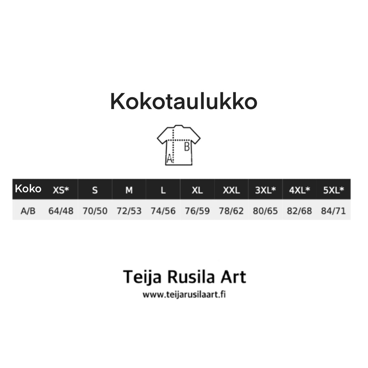 Teija Rusila Art | BRS | Aikuisten t-paita | Uniikko | XS-5XL | Musta | 🇫🇮