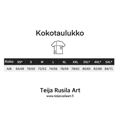 Teija Rusila Art | BRS | Aikuisten t-paita | Uniikko | XS-5XL | Musta | 🇫🇮