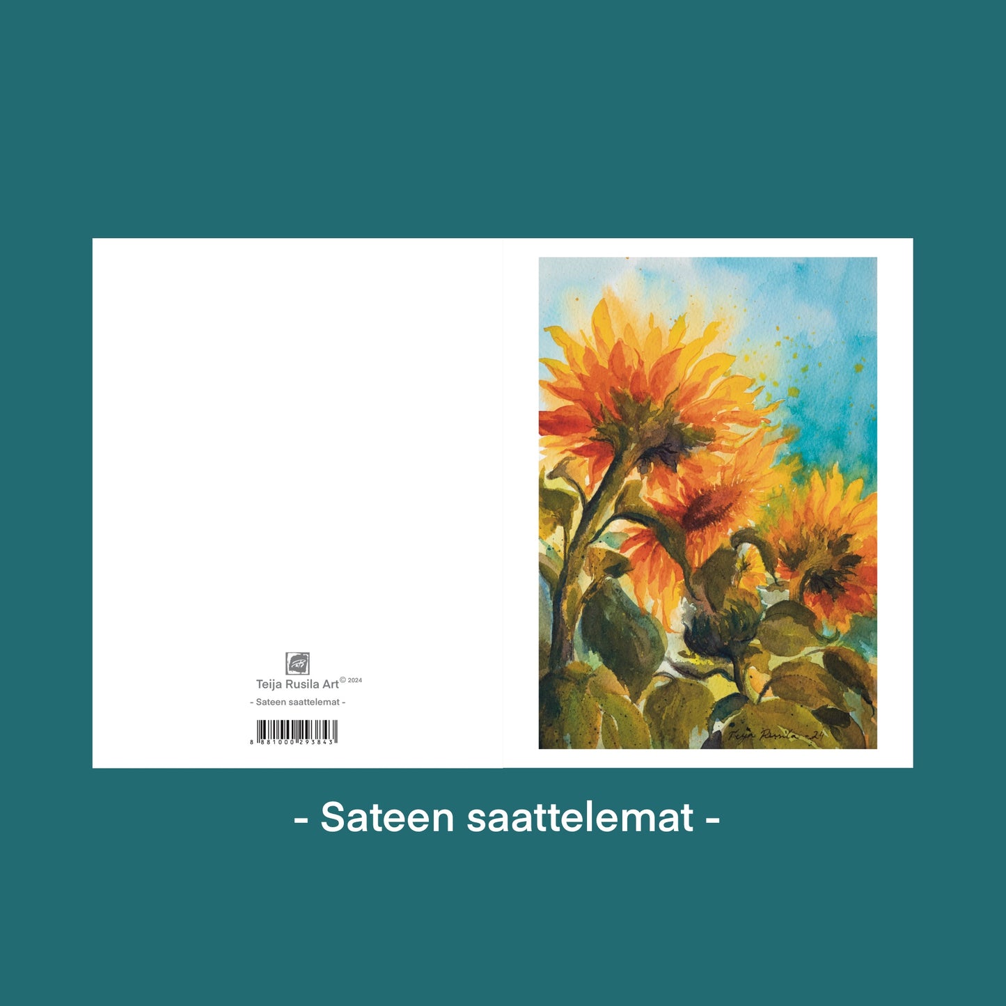 Teija Rusila Art | Kaksiosainen postikortti | Sateen saattelemat