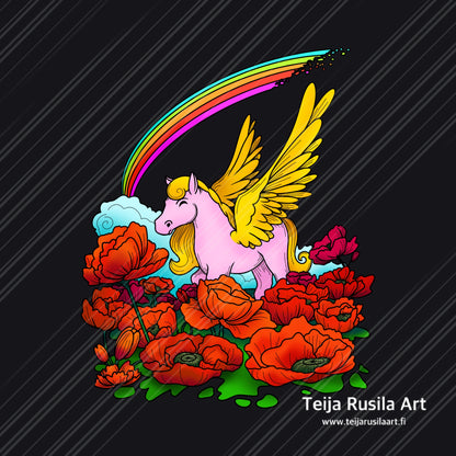 Teija Rusila Art | VTT | Lastenvaatteet | Aikuistenvaatteet | T-paita | Horse of the stories