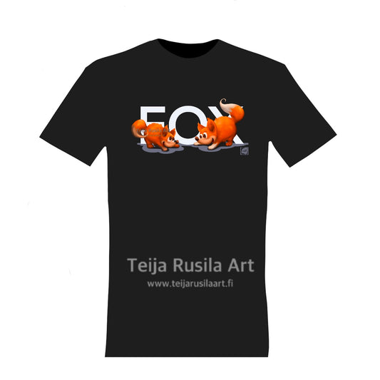 Teija Rusila Art | BRS | Aikuisten t-paita | FOX | XS-5XL | Musta | 🇫🇮