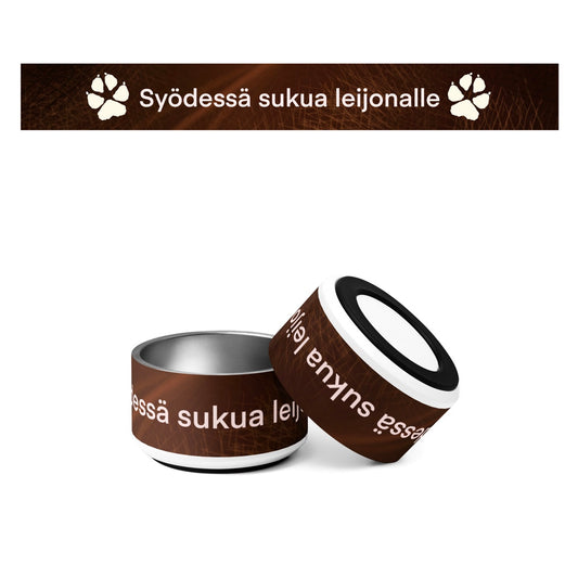 Teija Rusila Art | W | Pet bowl | Lemmikin ruokakuppi | Syödessä sukua leijonalle | Tilaustuote