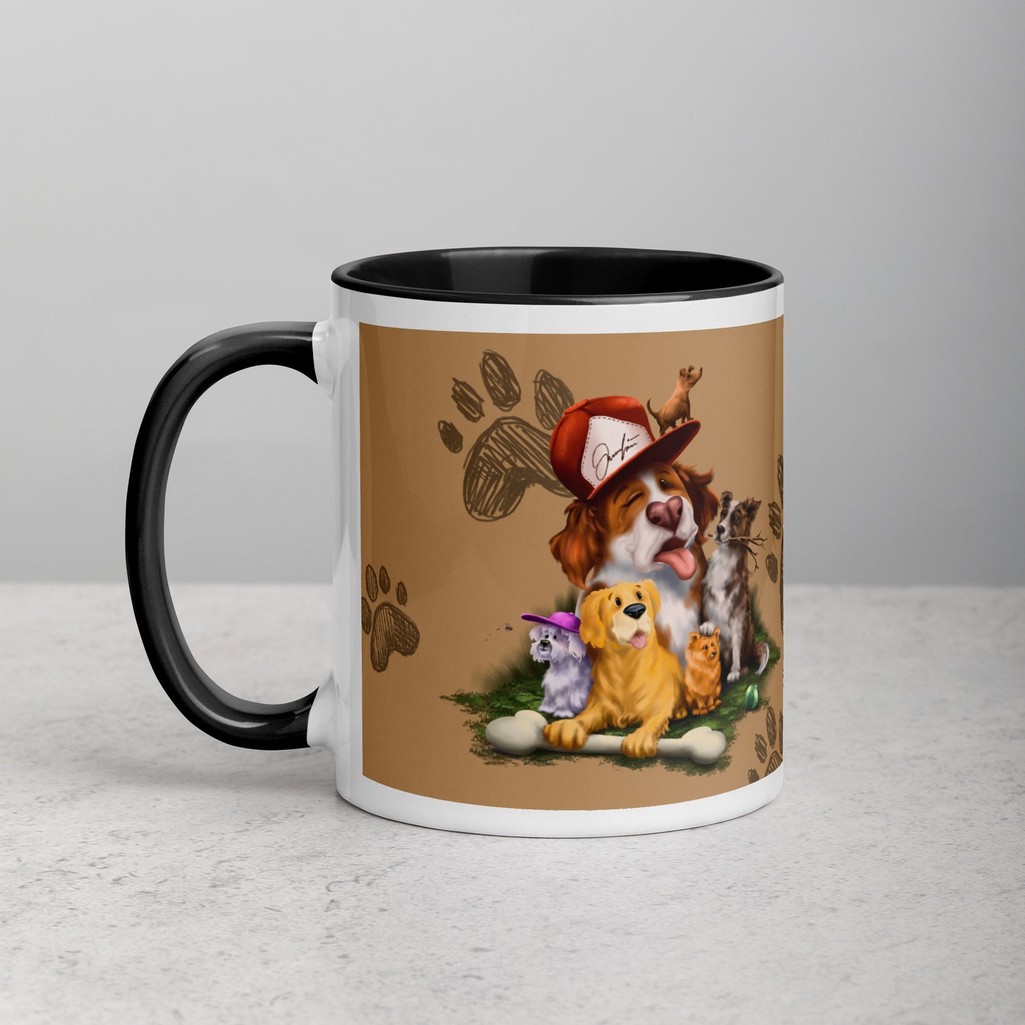 Teija Rusila Art | W | Dog Mug | Koira-muki | Karavaanari koirat | Tilaustuote