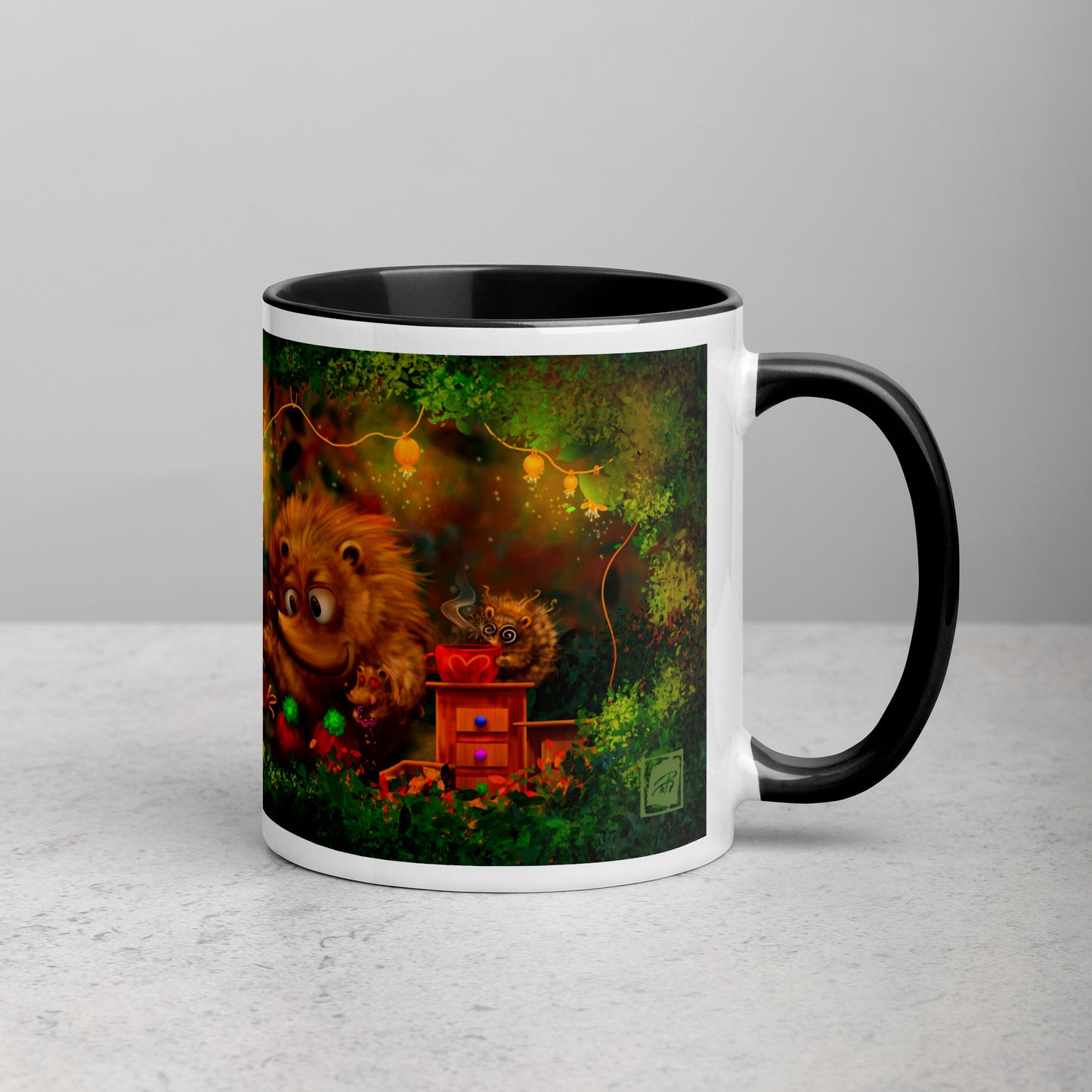 Teija Rusila Art | W | Mug | Hedgehog | Mukit | Taidemuki | Siili | Piikikäs perinne | Tilaustuote