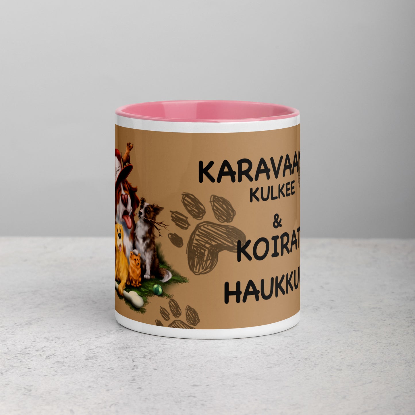 Teija Rusila Art | W | Dog Mug | Koira-muki | Karavaanari koirat | Tilaustuote