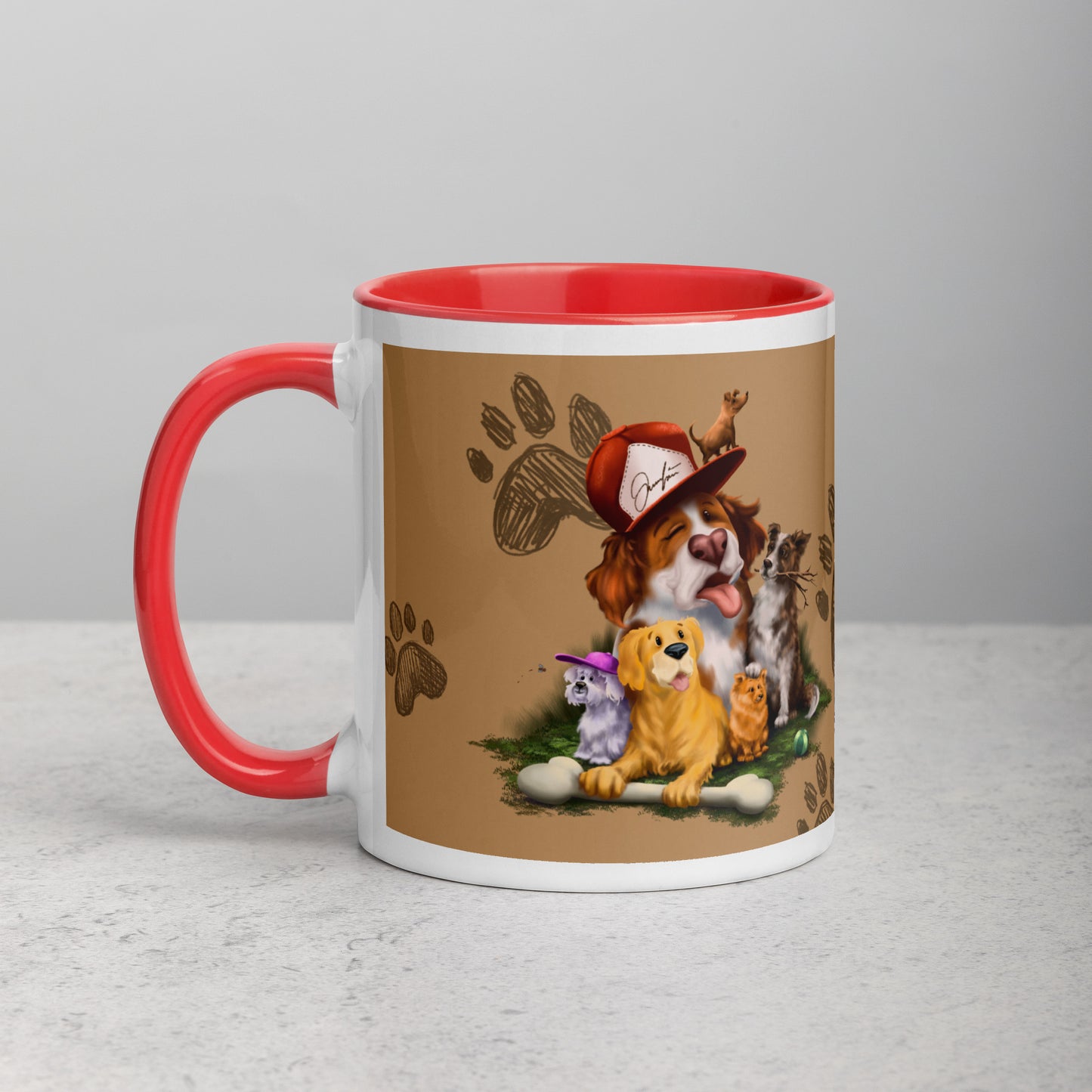 Teija Rusila Art | W | Dog Mug | Koira-muki | Karavaanari koirat | Tilaustuote