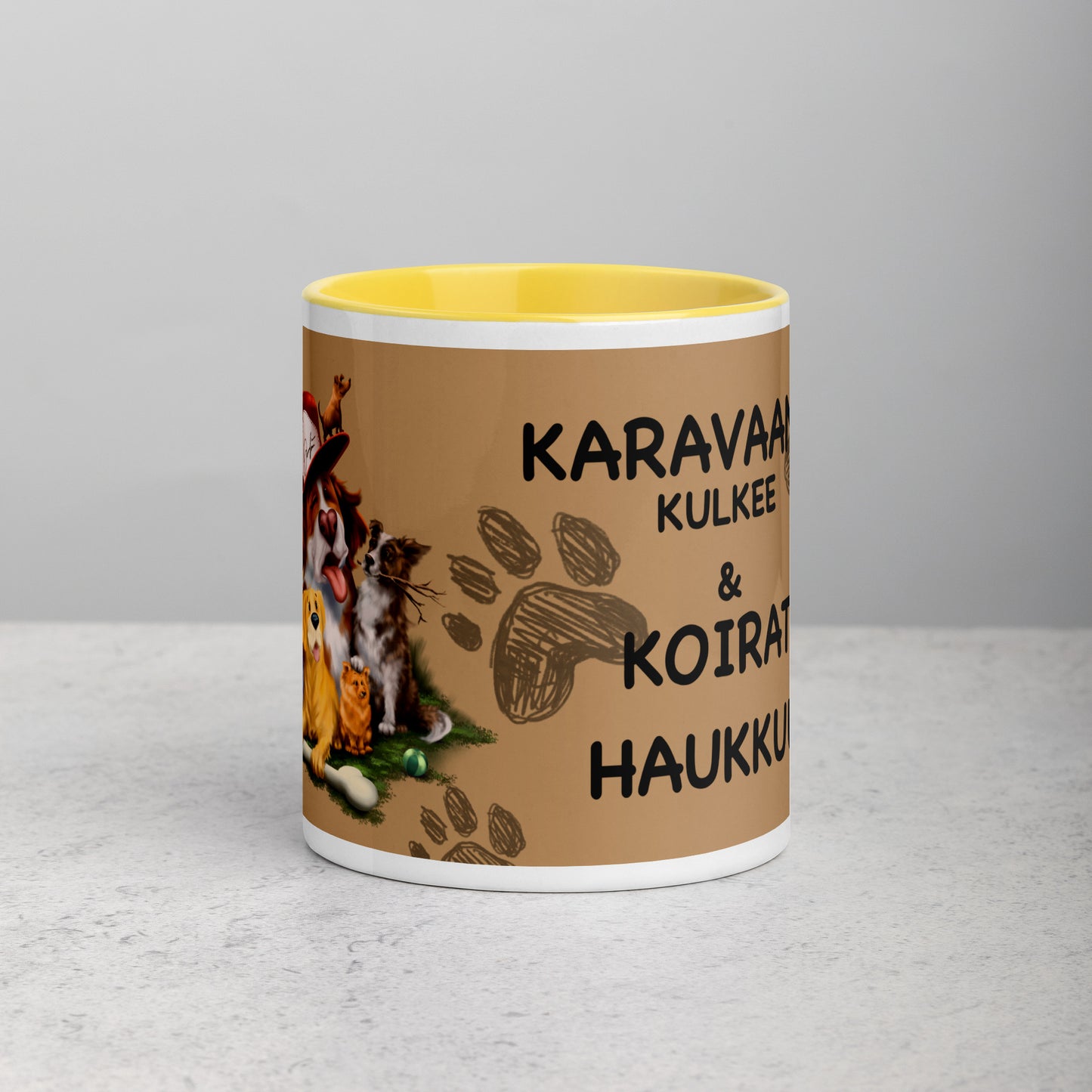 Teija Rusila Art | W | Dog Mug | Koira-muki | Karavaanari koirat | Tilaustuote