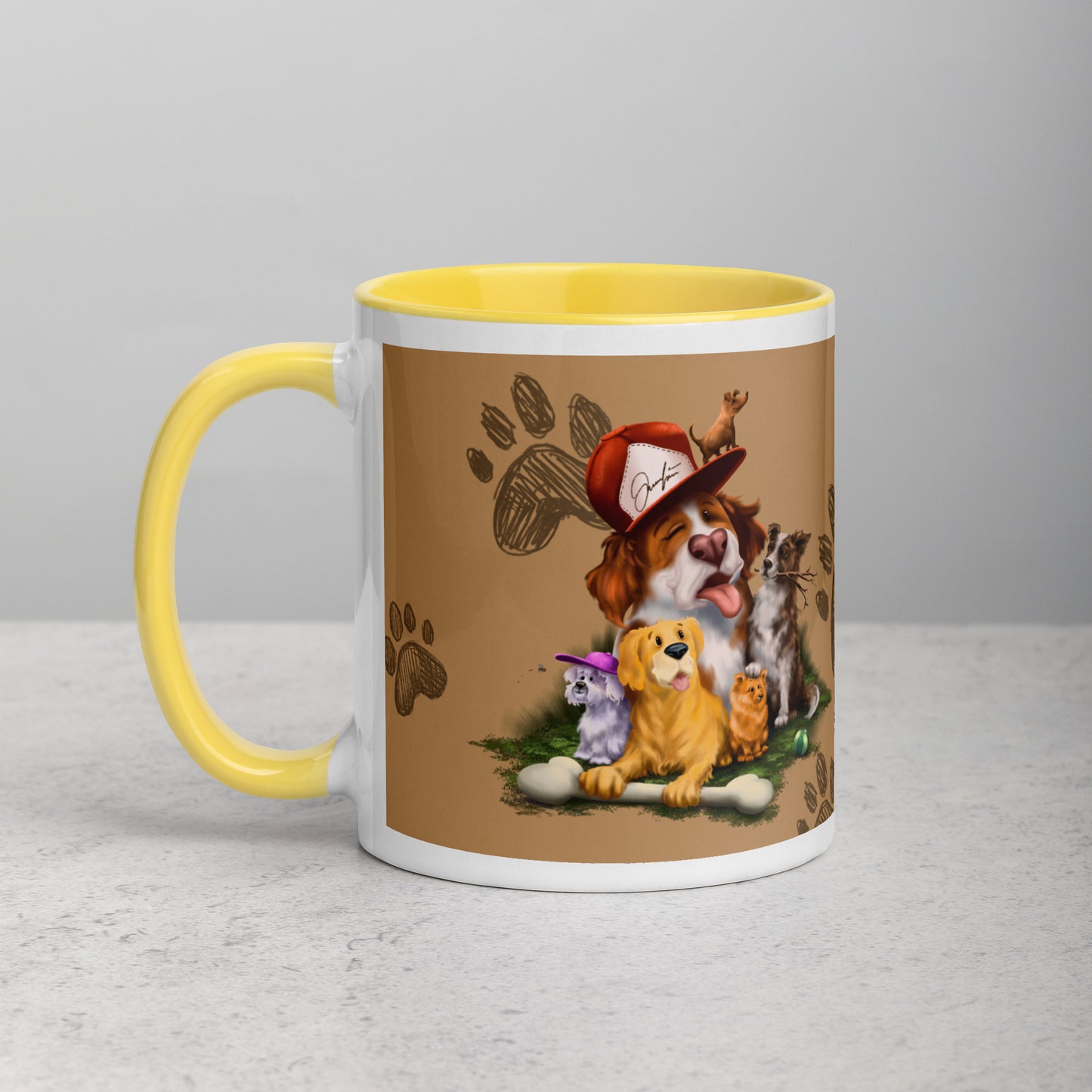 Teija Rusila Art | W | Dog Mug | Koira-muki | Karavaanari koirat | Tilaustuote