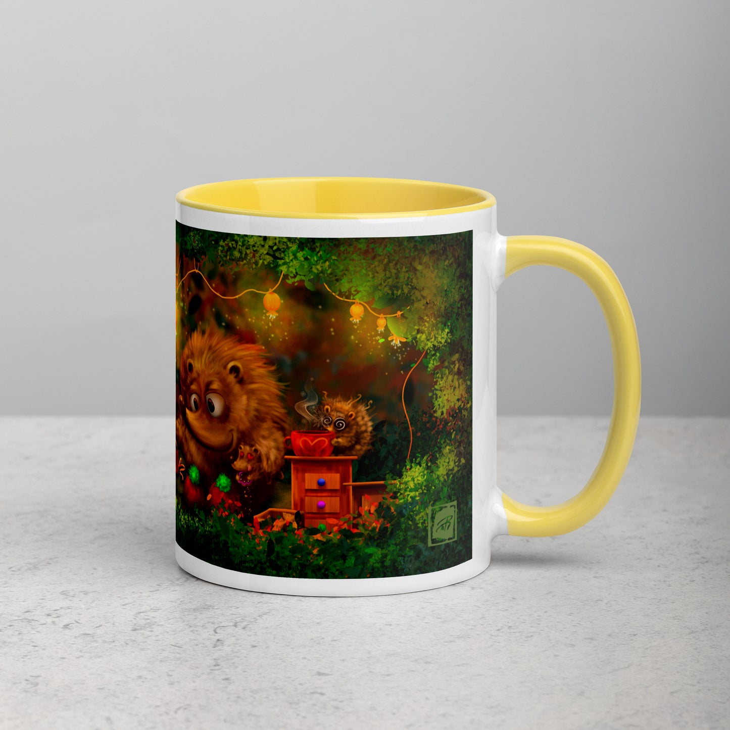 Teija Rusila Art | W | Mug | Hedgehog | Mukit | Taidemuki | Siili | Piikikäs perinne | Tilaustuote