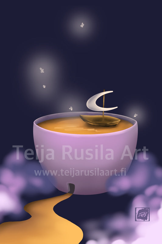 Teija Rusila Art | Afternoon tea | A6 postcard