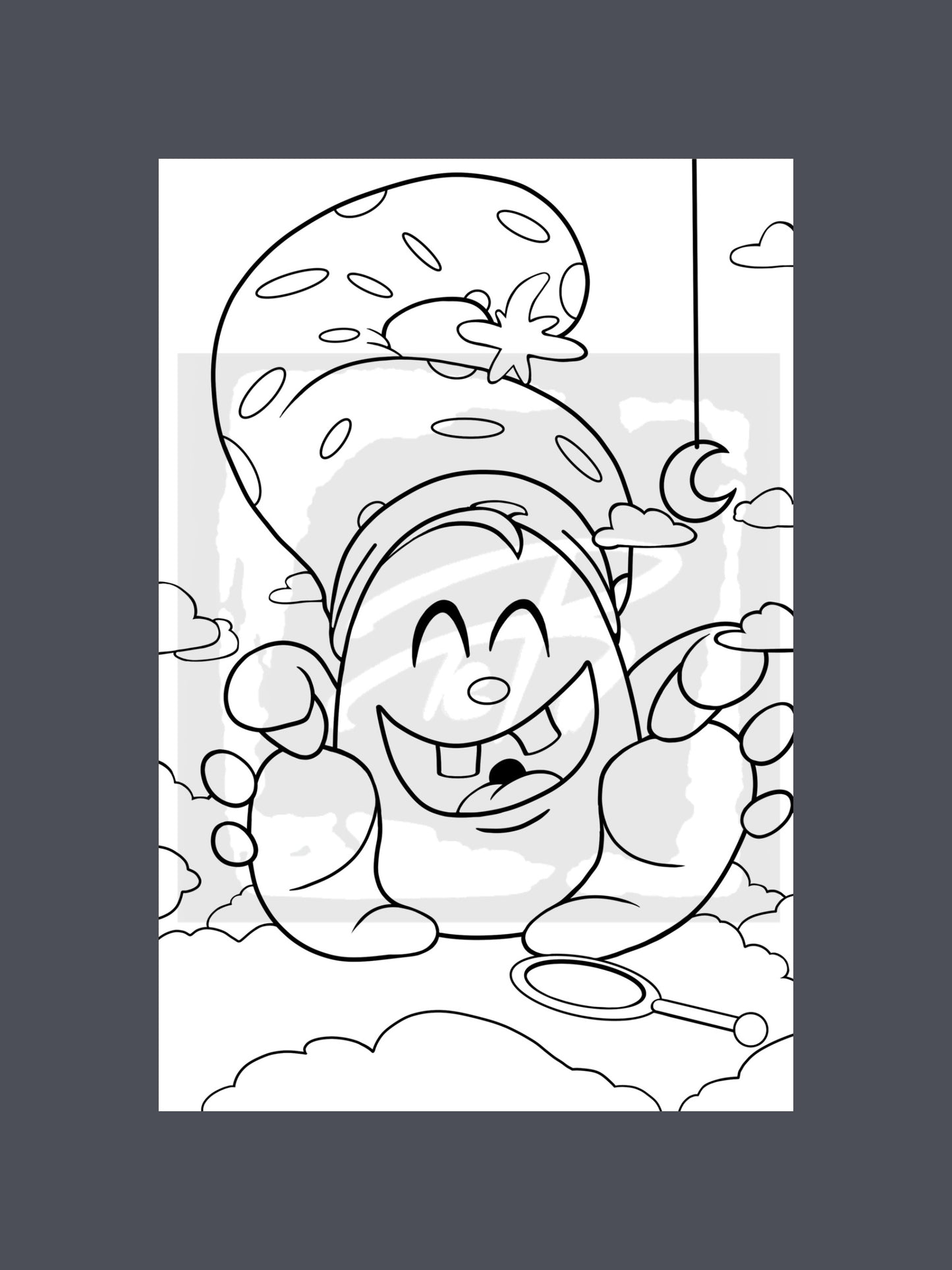 Teija Rusila Art | Sleeping mat chick | To be colored | A6 postcard