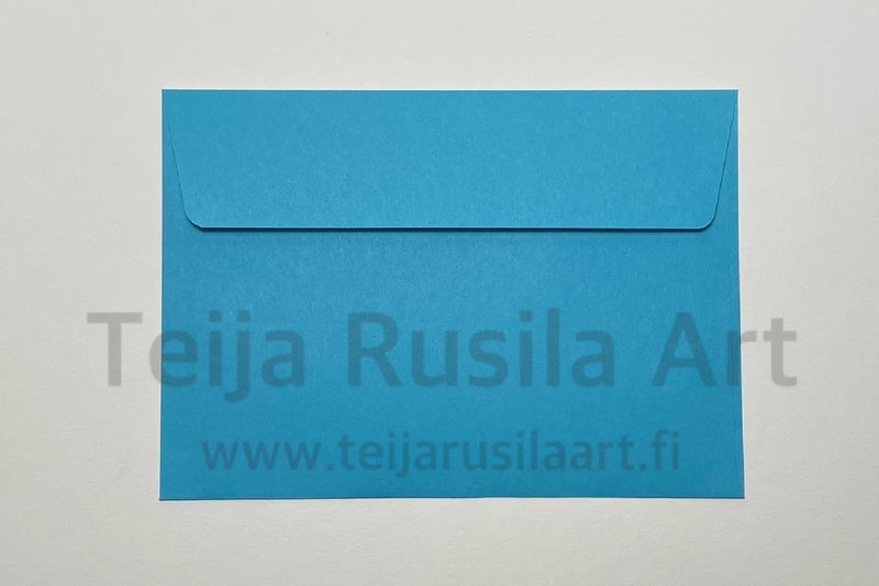 Teija Rusila Art | Bright blue envelope A6