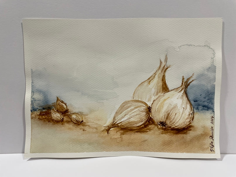 Teija Rusila Art | Watercolor painting | Onions