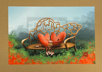 Teija Rusila Art | Here is my heart you can take it | A4 | Art print | 2 Quality