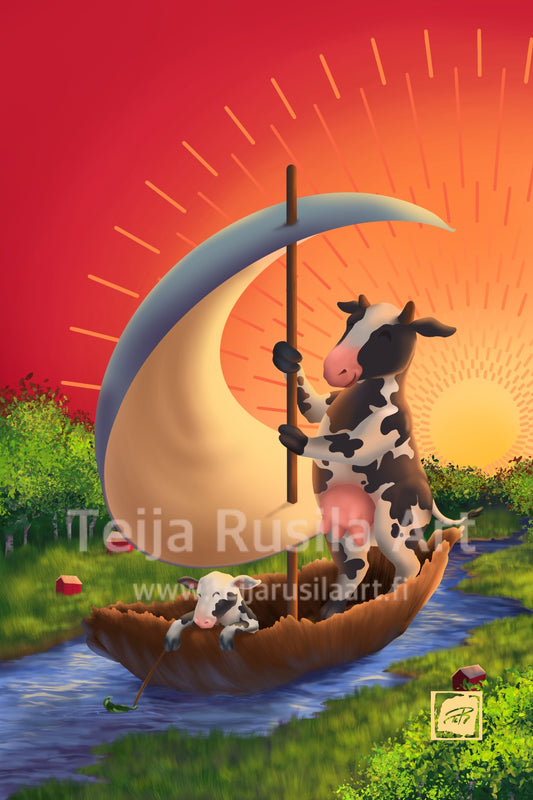 Teija Rusila Art | A6-postikortti | Rantojemme lapset