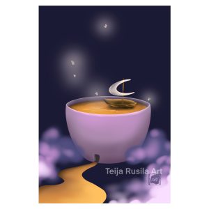 Teija Rusila Art | Yksiosainen postikortti | Iltatee