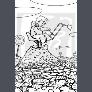 Teija Rusila Art | Yksiosainen postikortti | Väritettävä | Mageempi urakka