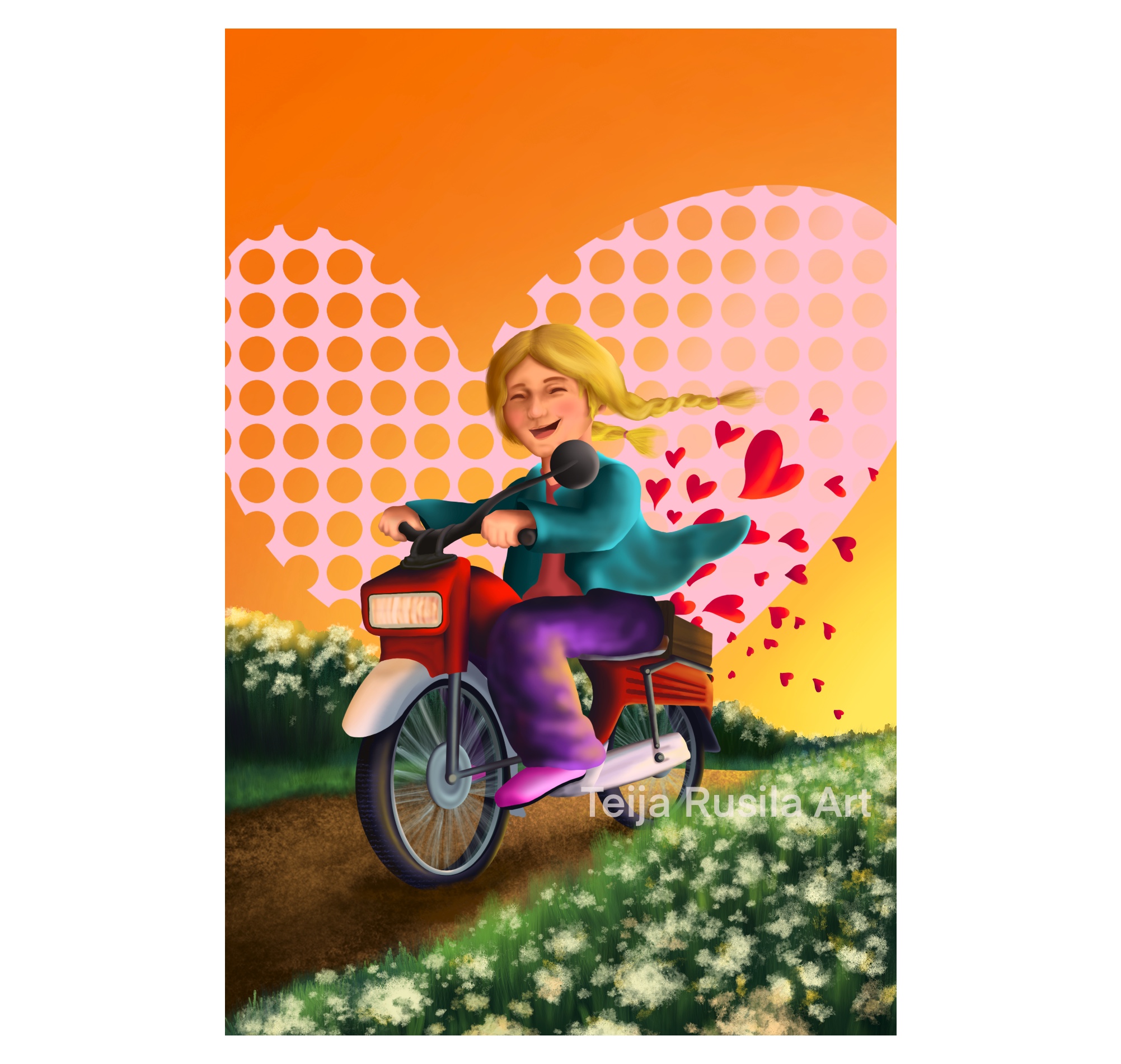 Teija Rusila Art | Yksiosainen postikortti | Makeaa menoa