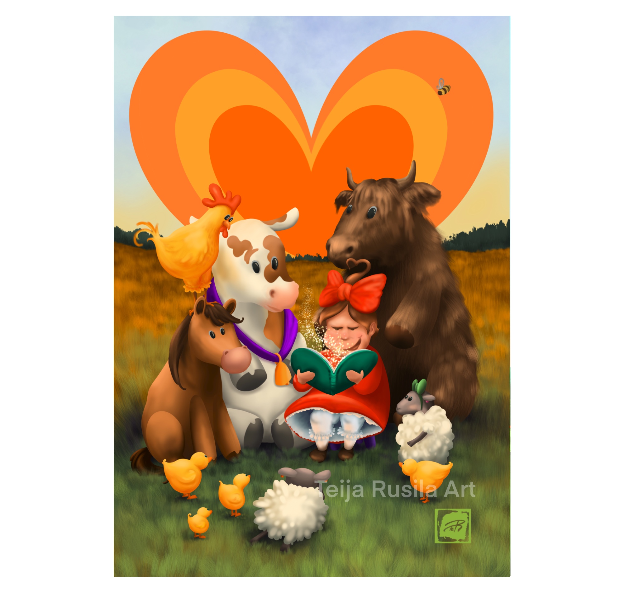 Teija Rusila Art | Yksiosainen postikortti | Satumainen poppoo