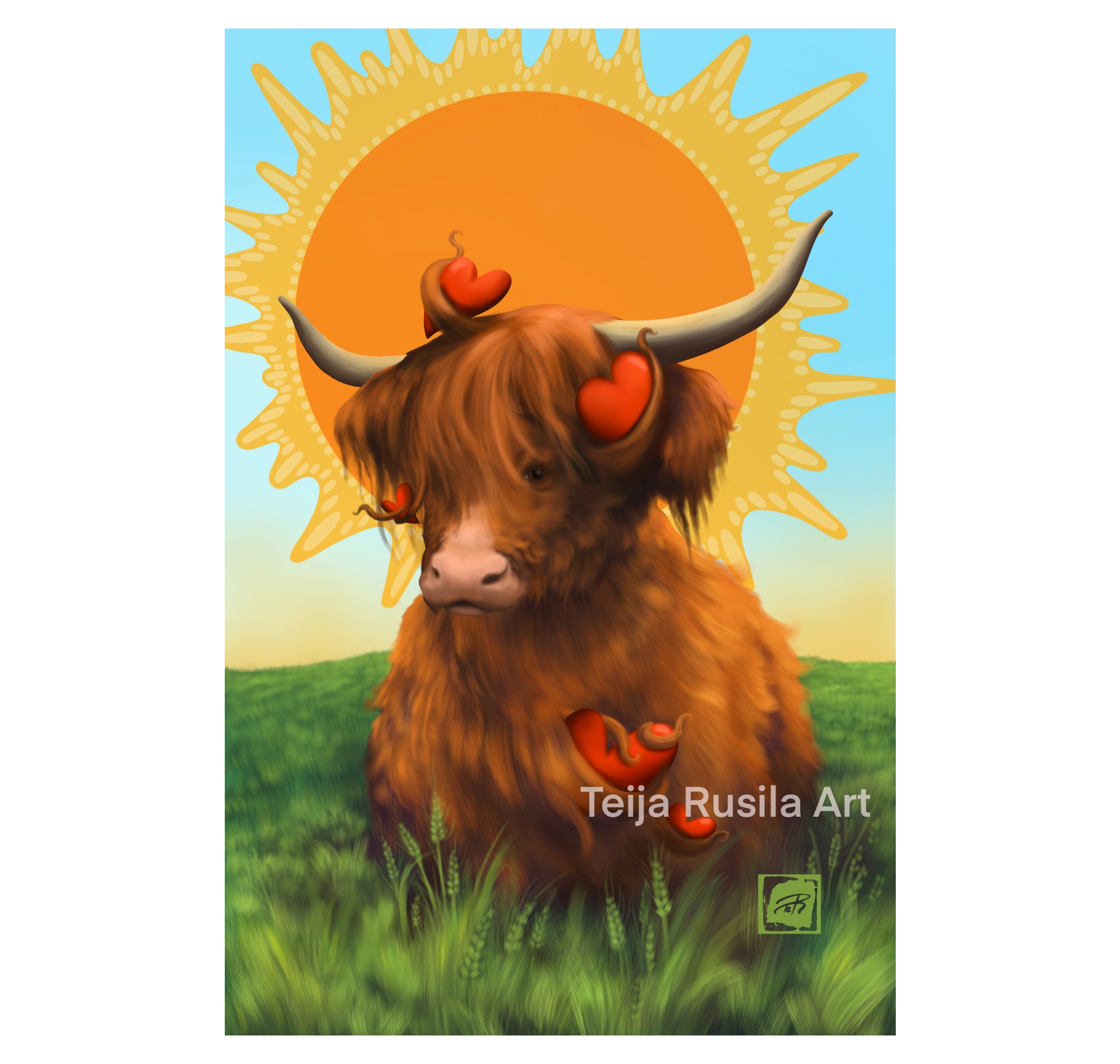 Teija Rusila Art | Yksiosainen postikortti | Sydämen kantamat