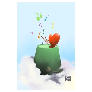 Teija Rusila Art | Yksiosainen postikortti | Sydämen rytmi