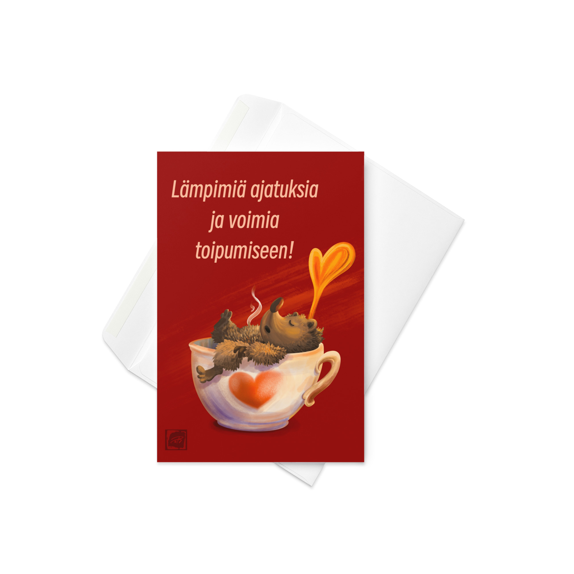 Teija Rusila Art | Kaksiosainen taidekortti | Parane pian | Lämpimiä ajatuksia