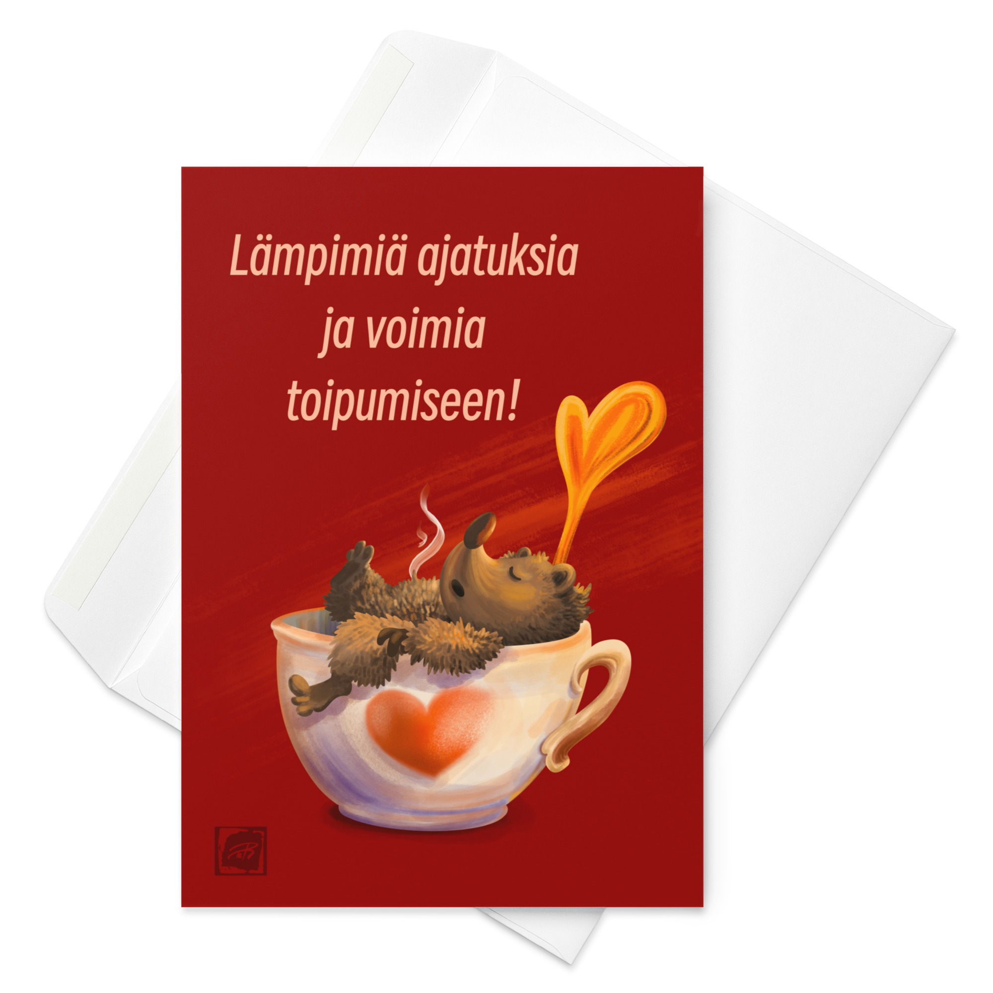 Teija Rusila Art | Kaksiosainen taidekortti | Parane pian | Lämpimiä ajatuksia - Image 2
