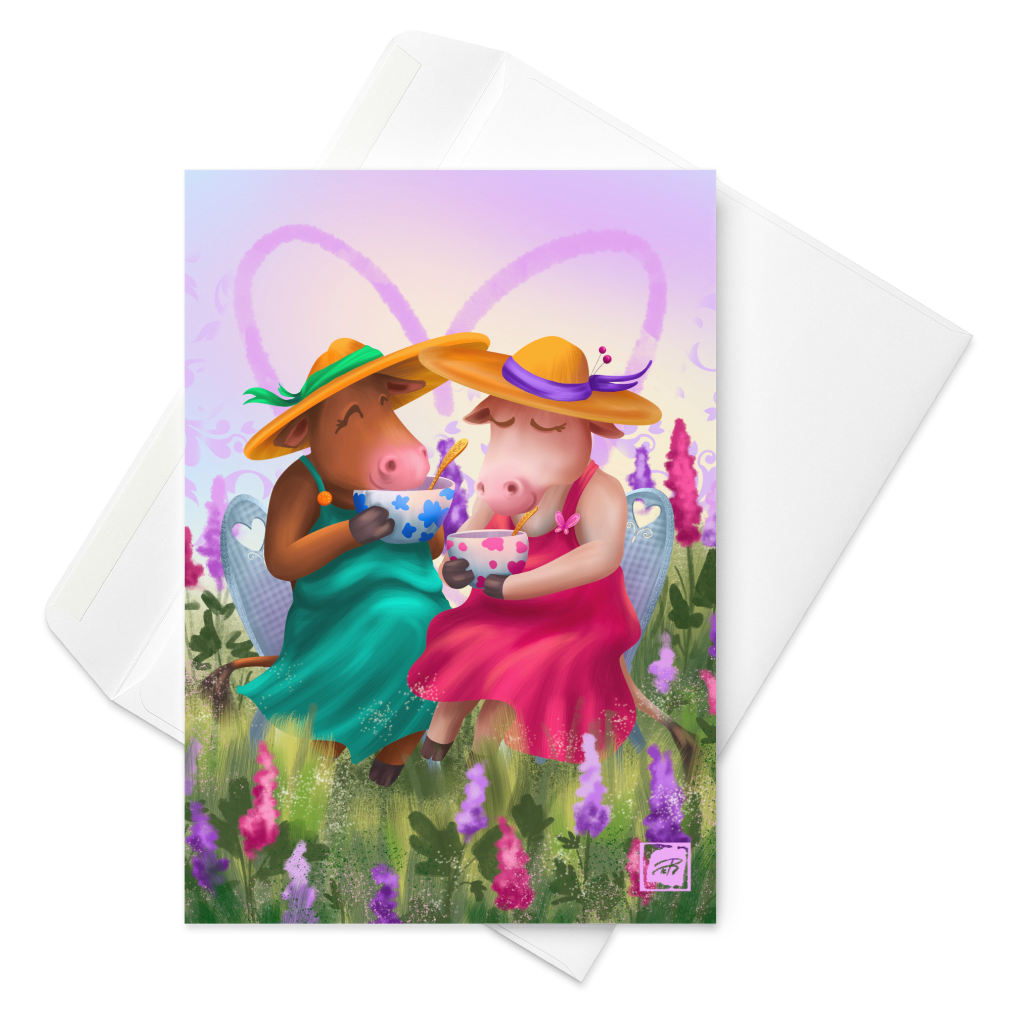 Teija Rusila Art | Onnittelukortti | Kaksiosainen taidekortti | Leidit laitsalla - Image 2
