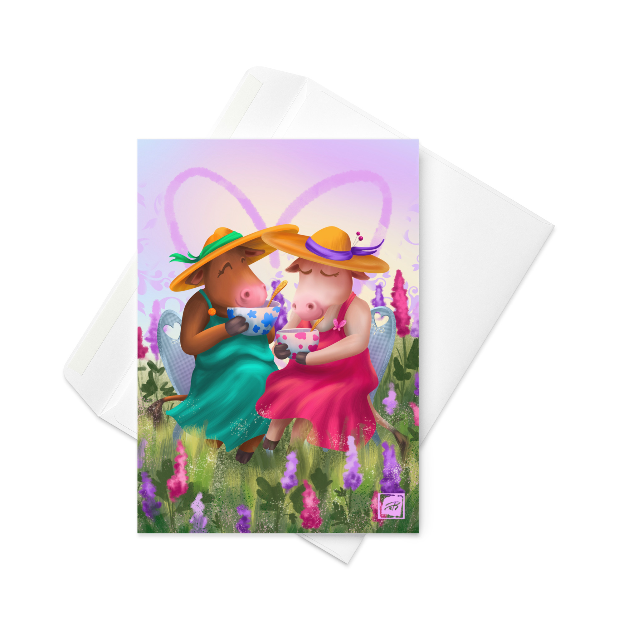 Teija Rusila Art | Onnittelukortti | Kaksiosainen taidekortti | Leidit laitsalla - Image 3