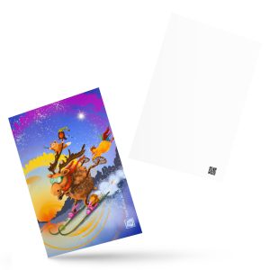 Teija Rusila Art | Standard Postcard | Hirvi-postikortti | Joulukortti |  Vauhdin hurmaa