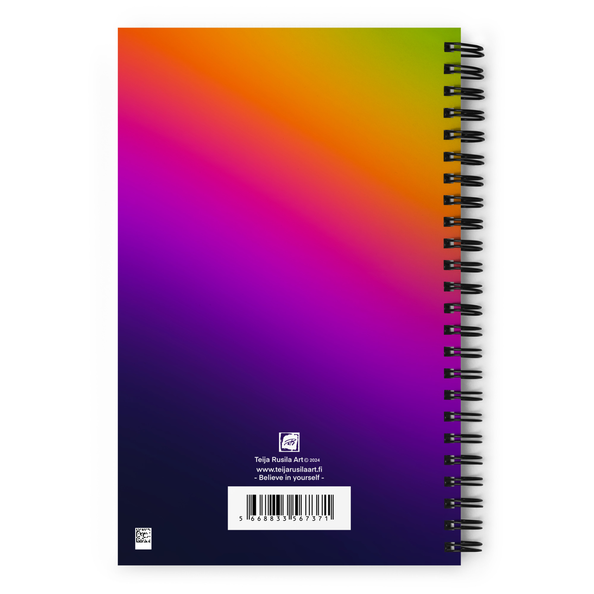 Teija Rusila Art | Spiral notebook | Kierrevihko | DONE | Believe in yourself - Image 2
