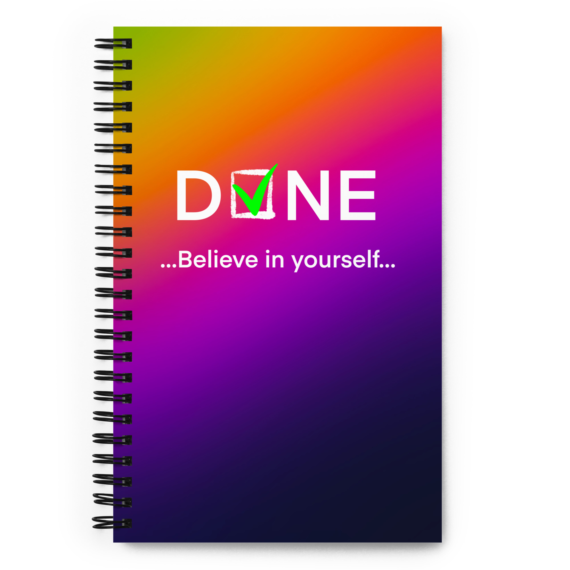 Teija Rusila Art | Spiral notebook | Kierrevihko | DONE | Believe in yourself